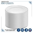 thumbnail image 2 of 10.25" Plastic Dinner Plates Disposable (100 Pack) White and Silver Wedding Plates Disposable Set 100 Guests, Elegant Plastic Plates Disposable, Heavy Duty Plastic Plates for Thanksgiving/Christmas, 2 of 7