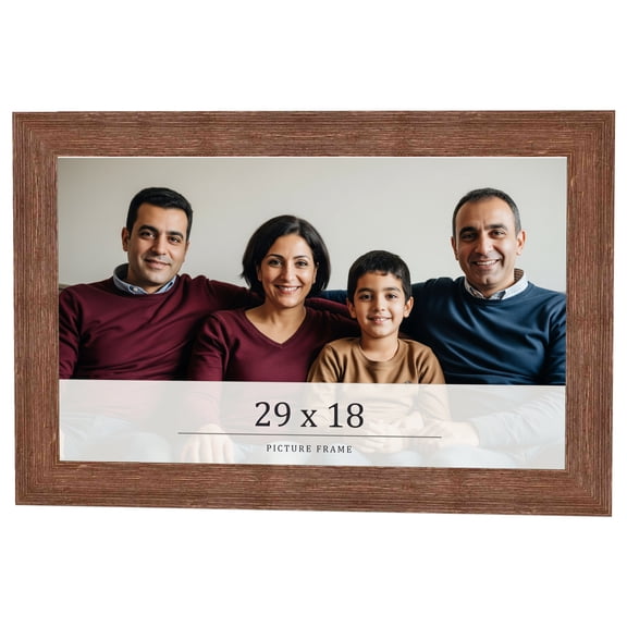 29x18 Frame Brown Farmhouse Solid Wood Picture Frame Width 1.5 Inches | Interior Frame Depth 0.5
