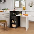 thumbnail image 3 of Giantex Reception Desk, Computer Workstation w/Lockable Drawer & Open Shelves, Checkout Counter, White & Black, 3 of 8