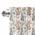 thumbnail image 2 of Valances for Windows Easter Egg Bunny Cartoon Carrot Rod Pocket Short Curtain for Bathroom Living Room Bedroom Farmhouse Rabbit Leaves 1 Panel 54x18in, 2 of 9