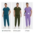 thumbnail image 7 of Professional Men's VNeck Nursing Scrubs Healthcare Uniforms for Nursing Home SPA Durable Comfortable Workwear Set, 7 of 7