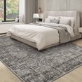 thumbnail image 2 of Garvee Area Rug 9'x12' Bedroom Rug Vintage Floral Rug Moroccan Non Slip Large Area Rug Soft Foldable Accent Rugs for Living Room, Brown, 2 of 7