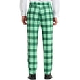 thumbnail image 3 of Unique Bargains Men's Plaid Slacks Regular Fit Flat Front Work Prom Checked Pants 28 Light Green, 3 of 6