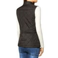 thumbnail image 3 of DARING DIVA Women's Zip Stand Collar Quilted Padded Vest L Brown, 3 of 6