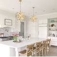 thumbnail image 5 of Seeded Glass Moravian Star Light Brass Pendant Chandelier Lighting 19 Inches, 5 of 10