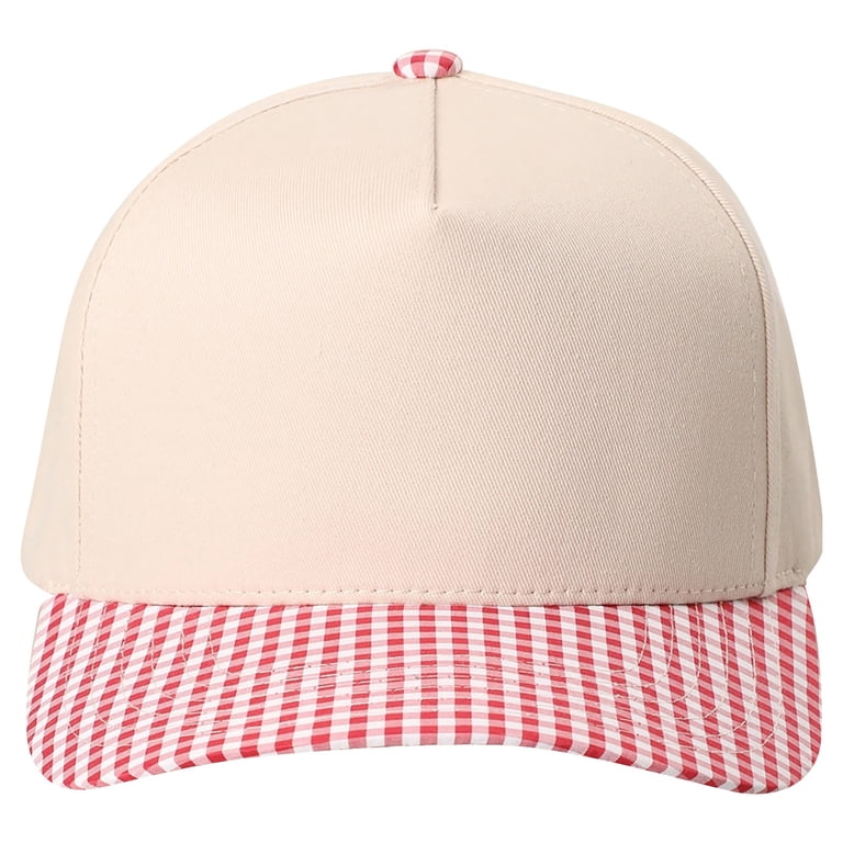 Two Tone Plaid Brim Trucker Hat for Women Men Check Visor  display picture 3
