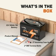 LiTime 12V 100Ah LiFePO4 Battery Low Temp Protection Trolling Motors Battery with 14.6V10A Charger