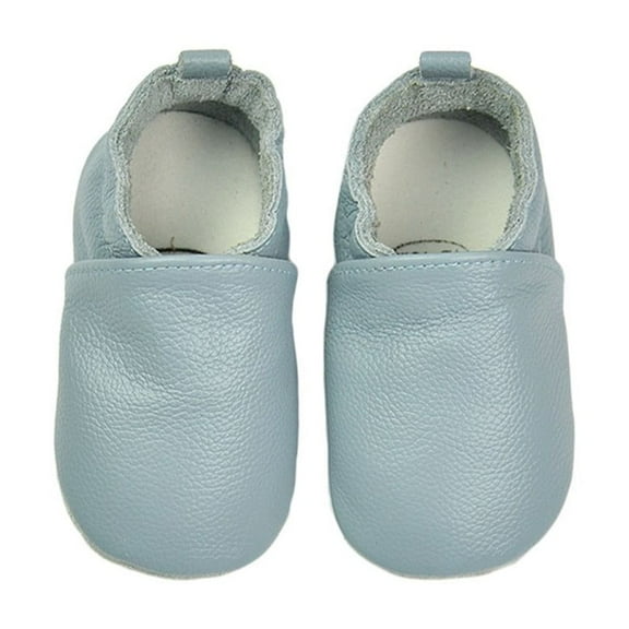 FAOWME Crawling Shoes Baby First Walking Shoes Girls Boys Slippers Crawling Shoes Baby Shoes Soft Leather With Suede Soles Leather Shoes Toddler 0 2 Years Light Blue 18-24 Months