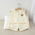 thumbnail image 5 of Atogsazn Toddler Baby Boys Summer Clothes Set Newborn Sleeveless Tank Tops & Shorts Outfit Loose Fit Outerwear Beige 2-3 Years Fashion, 5 of 7