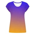 thumbnail image 5 of Ashirexll Short Sleeve Shirts for Women, Tops for Women Trendy, Fashion Casual Round Neck Short Sleeve Printed Sweet Blouse, 5 of 6