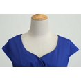 thumbnail image 5 of Women Hepburn Vintage 1950s Retro Style Swing Dresses V-neck Short Sleeve High Waist, 5 of 7