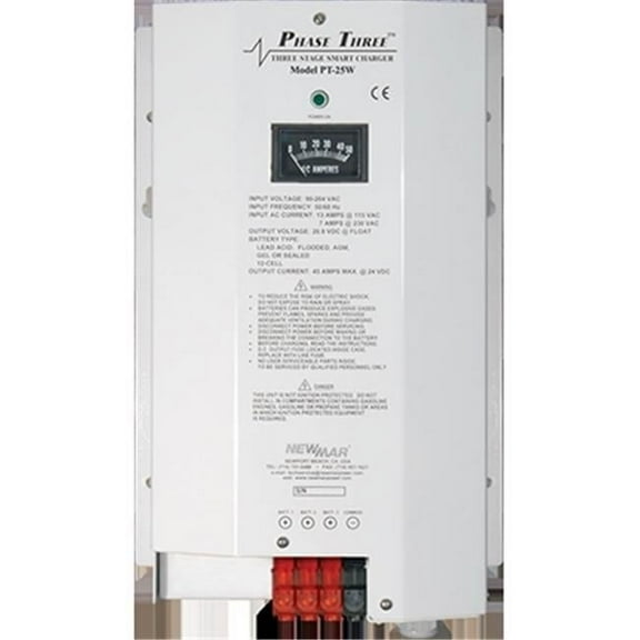 Newmar NMR-PT-25W 12V, 25A Phase Three PT Series 3 Bank Battery Charger