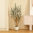 thumbnail image 6 of 5ft Fake Olive Tree with Oval White Planter, Artificial Olive Plants with Realistic Leaves and Natural Trunk, Big Fake Plants for Home Decor, 6 of 8