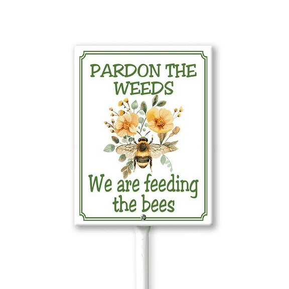 Eveokoki Garden Signs Pollinator-Friendly And Native Habitat Sign with Stake Outdoor Aluminum Yard Signs Rustproof Aluminum Metal Sign Fade Resistant Lawn Decoration for Outdoor 9.2x9.2inch