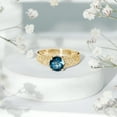 thumbnail image 5 of Rosec Jewels London Blue Topaz Engagement Ring with Diamond - Vintage Style Celtic Knot Ring (7 mm, AAA Grade) - with Jewelry Box, 10K Yellow Gold, US 11.50, 5 of 8