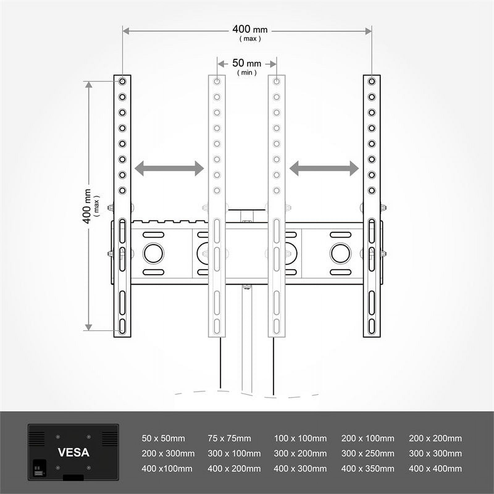 ESL422B-T - Wall mount with 2 Shelves for TVs up to 47", Black