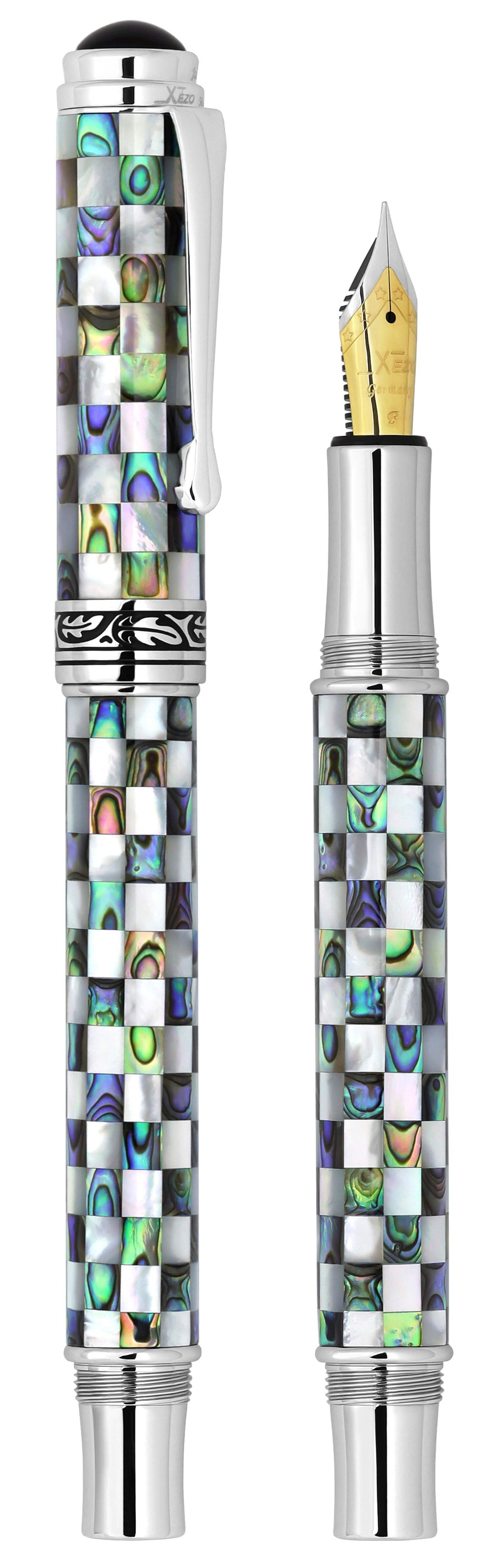 Xezo Xezo Maestro® Jubilee Classic of The Ocean Fountain Pen (Fine/Extra Fine Nib) - Paua Abalone  Oceanic White Mother of Pearl