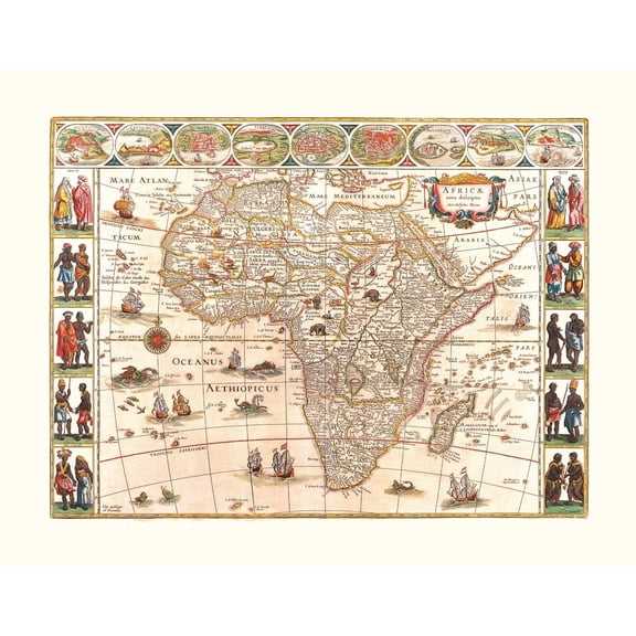 Historic Map - Africa - Blaeu 1630 - 29.38 x 23 - Vintage Wall Art