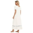thumbnail image 4 of Qulqfy Maxi Womens Dress Short Sleeve White Casual Ruffle Lounge Tie Neck Soft Dresses Womens Dresses Fall XL, 4 of 4