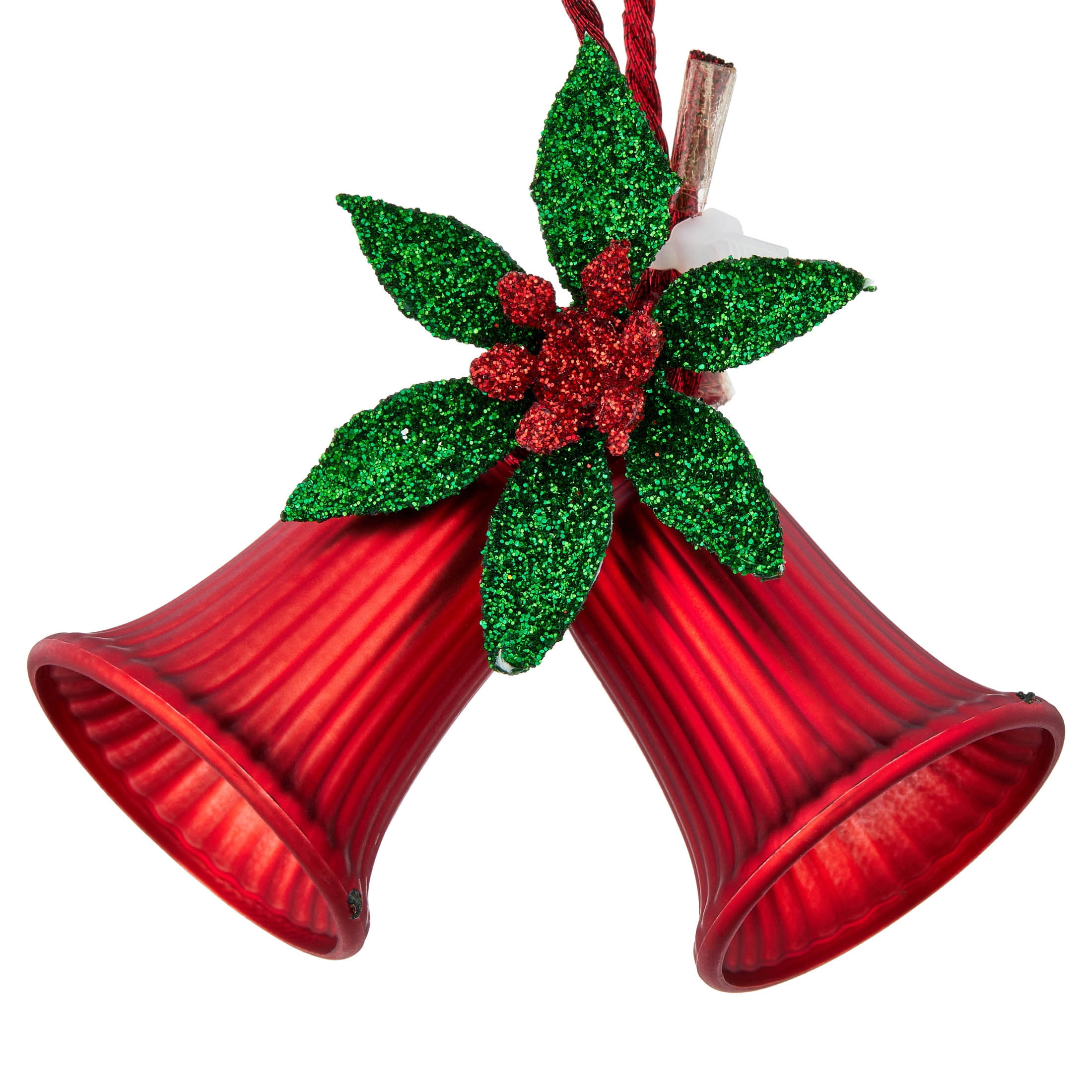 4-Count Red Double Bell Mini Christmas Ornaments, 4", by Holiday Time