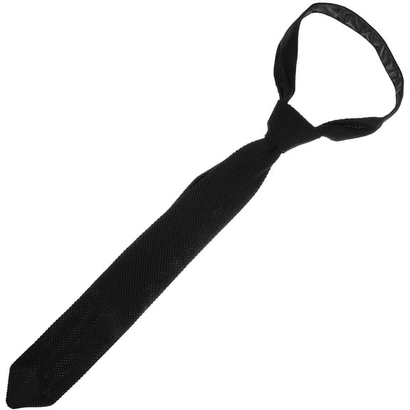 Niceauty Men's Solid Black Knitted Necktie Comfortable Party and Office Formal Tie