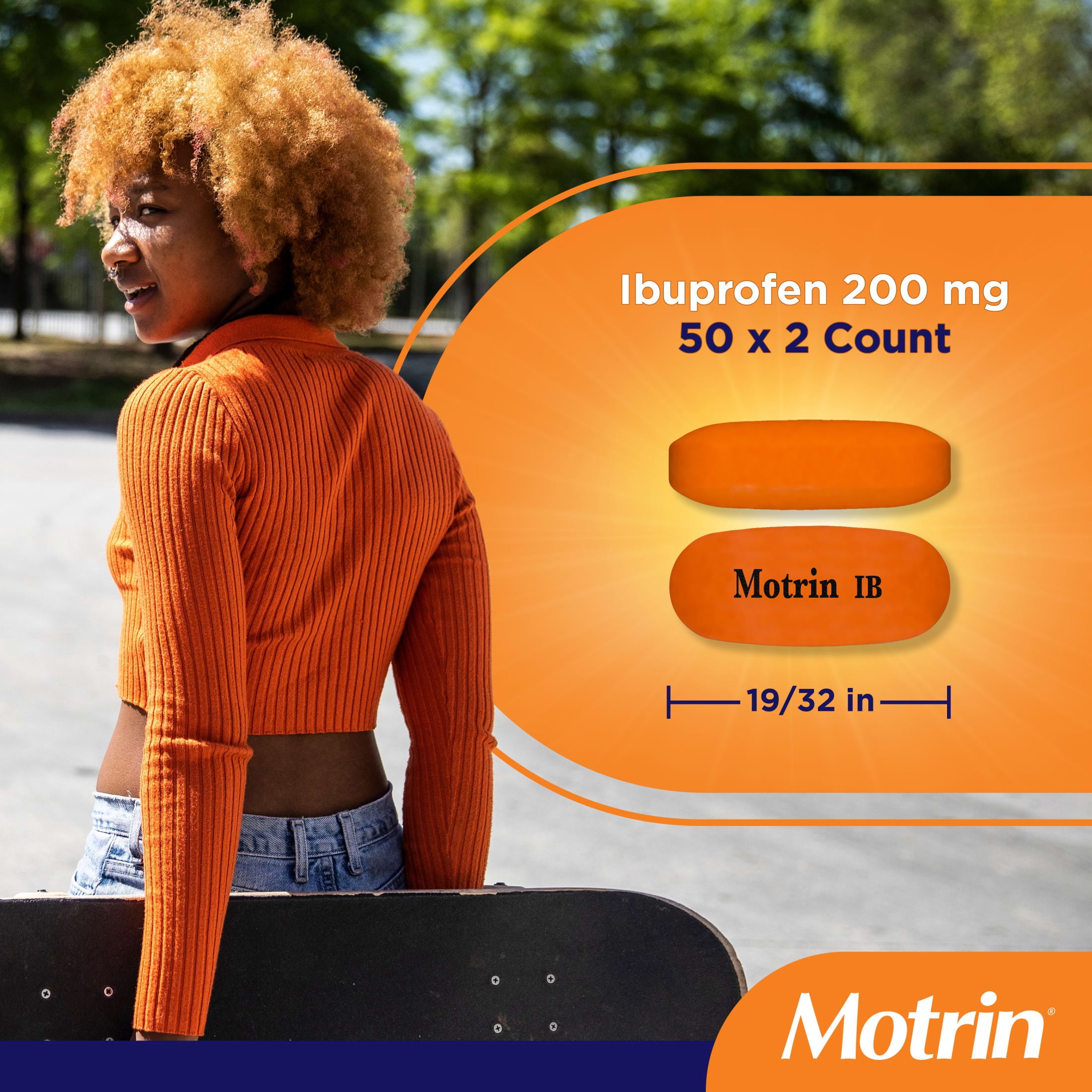 (6 pack) Motrin IB, Fast-Acting Ibuprofen 200mg for Pain & Fever, 50 Packs of 2