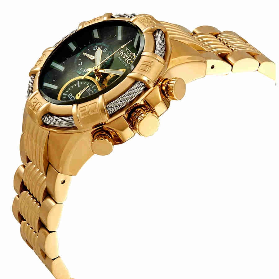 Invicta 25869 Men's 'Bolt' Quartz Chronograph Green Dial Stainless