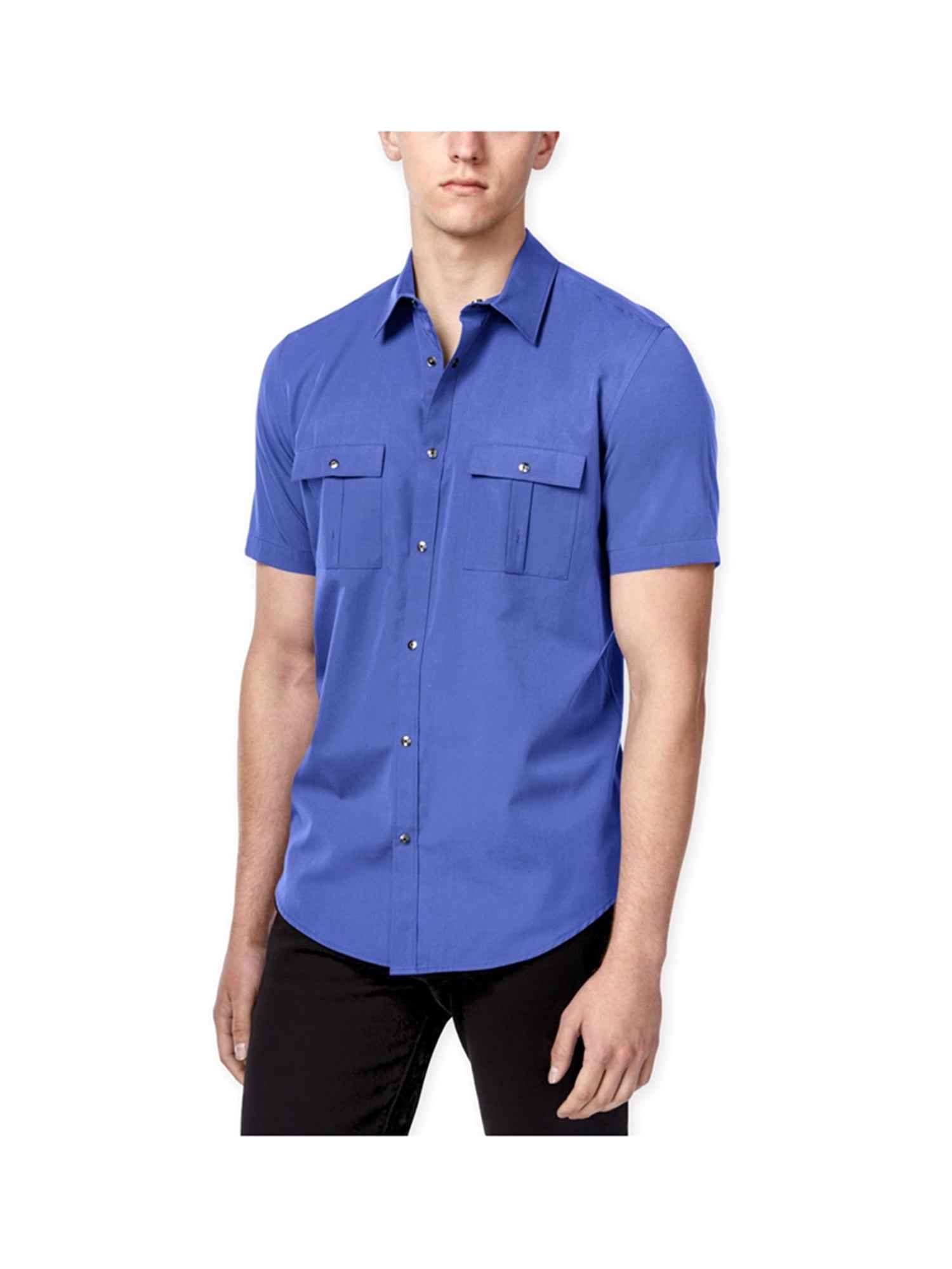 Calvin Klein Mens Two-Pocket SS Button 