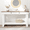 White, variant on Farmhouse Entryway Console Table with Storage – 54" Wooden Sofa Table, 2 Drawers & 2 Open Shelves – Rustic Brown, Gray or Brown & White Finish – Durable, Stylish Storage for Living Room, Hallway
