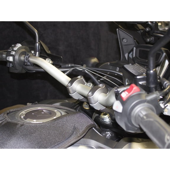 Helibars Motorcycle Handlebar Risers, CNC Machined 6061T6 Aluminum, 1/2 in. - 1 in. Height Increase, Hard Coat Anodized, Retains Stock Cables (HR01116)