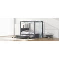 thumbnail image 5 of DreamBuck Full Size Upholstery Canopy Bed with Trundle and 3 Storage Drawers, Linen Upholstery Platform Bed Frame with 4-Poster Canopy Roof, Full Bed Frame for Bedroom, Guest Room, Easy Assembly, 5 of 9
