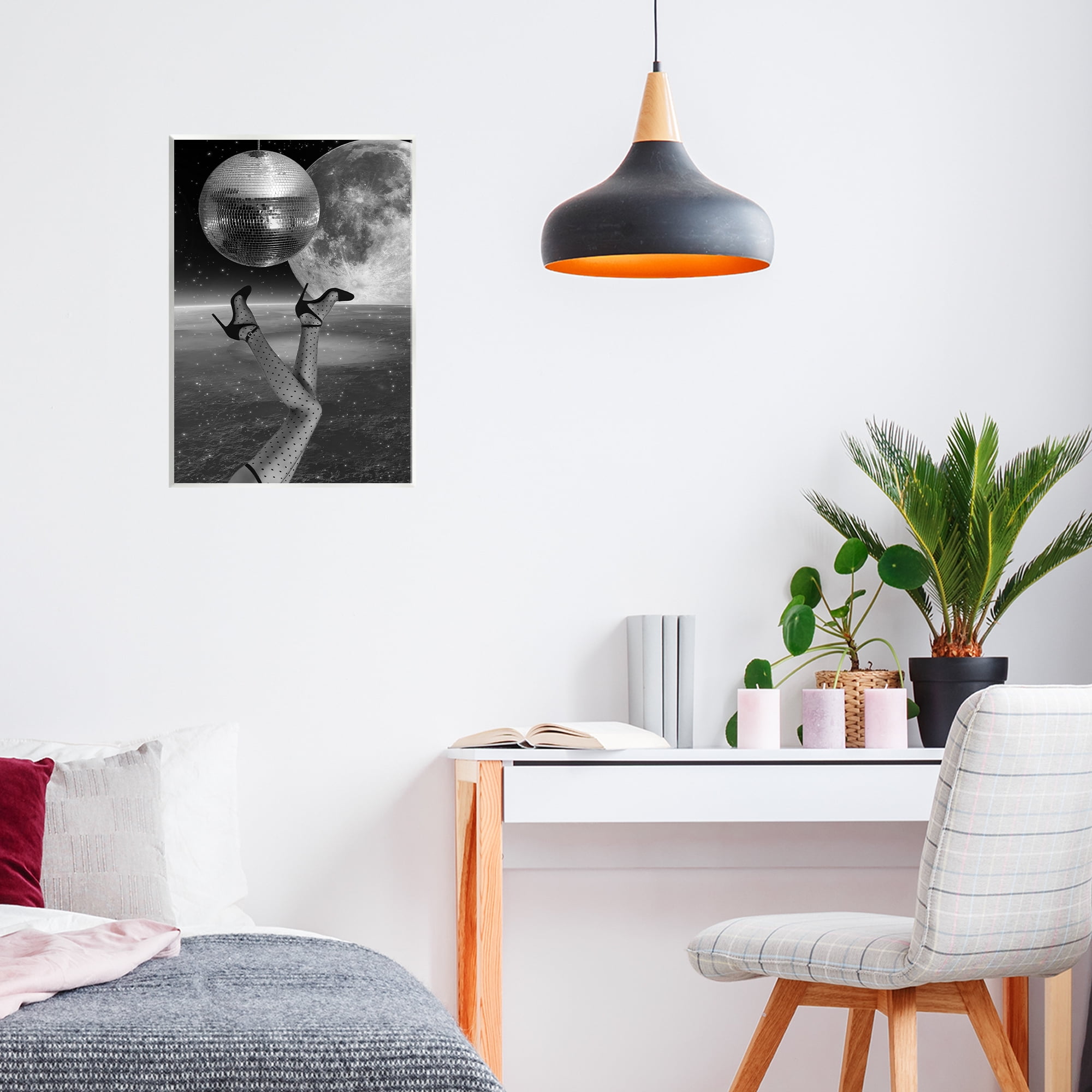 Hangin' Over Disco & Planet Wall Plaque Art, design by Elo Marc