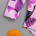 thumbnail image 7 of mgoYE Toddler Girl Swimsuit 3t Two Piece Baby Girls One Piece Swimsuit Infant Bathing Suit Short Sleeve Rash Guard Swimwear with UPF 50+ Sun Protection(Purple,3-4 Years), 7 of 7