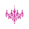 thumbnail image 1 of Chandelier Vinyl Graphic - Small - Hot Pink, 1 of 2