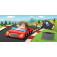 thumbnail image 4 of Sports Piggy Bank, Automobile Racing Boys on Highway Formula Car on the Road Youth Team Hobby Print, Ceramic Coin Bank Money Box for Cash Saving, 3.6" X 3.2", Multicolor, by Ambesonne, 4 of 4