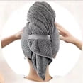thumbnail image 4 of YujiCraft Quick Dry Towel, Super Absorbent Quick-Drying Hair Towel with Tie, Wrap Hair Turban for Women, Soft Microfiber Bath Cap,Light Gray, 4 of 6