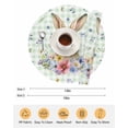thumbnail image 6 of 15 Inch Round Placemats Set of 4, Bunny Easter Non Slip Heat Insulation PP Table Mats, Green Plaid Spring Floral Pastoral Washable Place Mats for Kitchen Dining Party Table Decor, 6 of 7