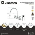 thumbnail image 4 of Kingston KB3755AXBS Restoration Two-Handle 4-Hole 8" Centerset Kitchen Faucet with Brass Sprayer in Oil Rubbed Bronze, 4 of 4