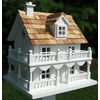 CC Home Furnishings 10.75" White and Brown New England Cottage Outdoor Garden Birdhouse