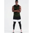 thumbnail image 6 of NELEUS Men's Workout Tank Tops with Hoodie Sleeveless Running Muscle Shirts 3 Pack,Black+Gray+Olive Green,US Size S, 6 of 7