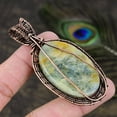 thumbnail image 4 of Natural Aquamarine Gemstone Handmade Copper Wire Wrap Gift Pendant 2.96, 4 of 4