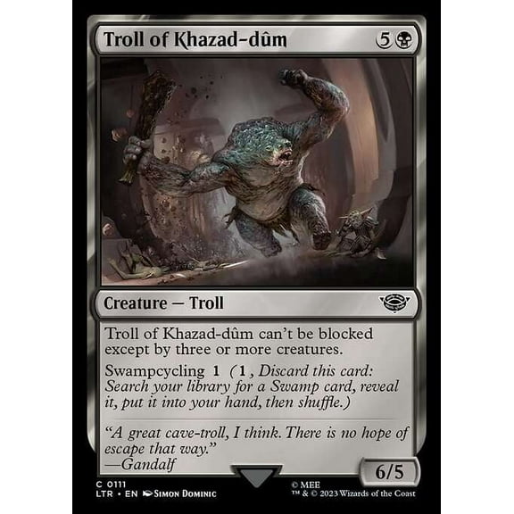 MtG Tales of Middle-Earth Common Troll of Khazad-dum #111