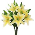 thumbnail image 1 of Flores artificiales Tiger Lily Real Touch Flores falsas para boda Fiesta en casa Jardín Tienda Decoración de oficina Lirio de plástico 5 Ramos Flores de imitación, Amarillo WD.WDQZL Hogar, 1 of 7