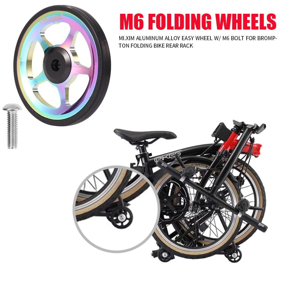 Mi.Xim Aluminum Alloy Easy Wheel with M6 Bolt for Brompton Mount Folding Bike 