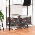 thumbnail image 3 of Yayeee Foldable Storage Basket for Shelves with Handles Waterproof Cloth Bins, Black Floral Pattern, 3 of 7