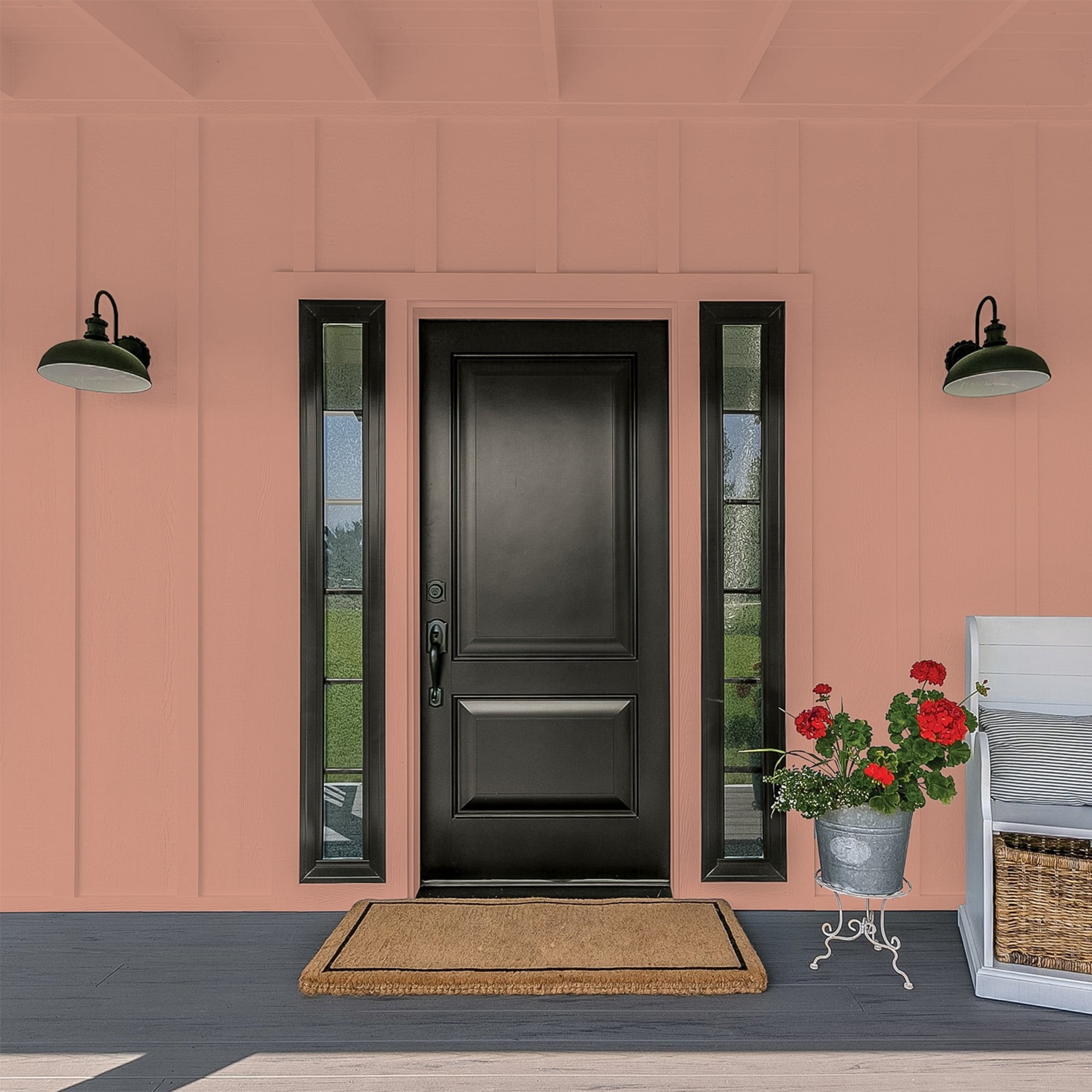 Glidden HEP Big Cypress / Orange Flat Exterior Paint with Primer, 1 Gallon