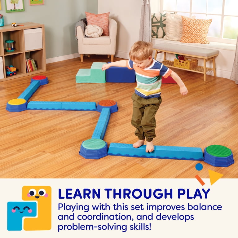 Battat Busy Beams Balance Beam Set, 8 Beams with 5 Sensory Pods photo 3