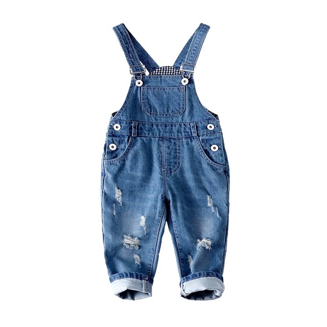 Mono Vaquero Lavado de Moda Para Niño y Niña,KIDSCOOL SPACE, Azul, 4-5 Años
