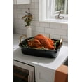 thumbnail image 4 of Thyme & Table 2-Piece Roaster with Rack - Black, 4 of 10