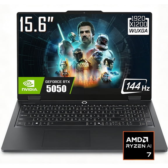 Lenovo LOQ E15 Gaming Laptop, 15.6" 1920 x 1080 FHD 144Hz IPS LCD Display, AMD Ryzen 7 170, NVIDIA RTX 5050, Backlit Keyboard, Win11 Home (16GB DDR5 RAM | 512GB SSD)
